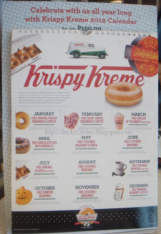 Lucky Citrine Something Awesome Krispy Kreme 2012 Calendar