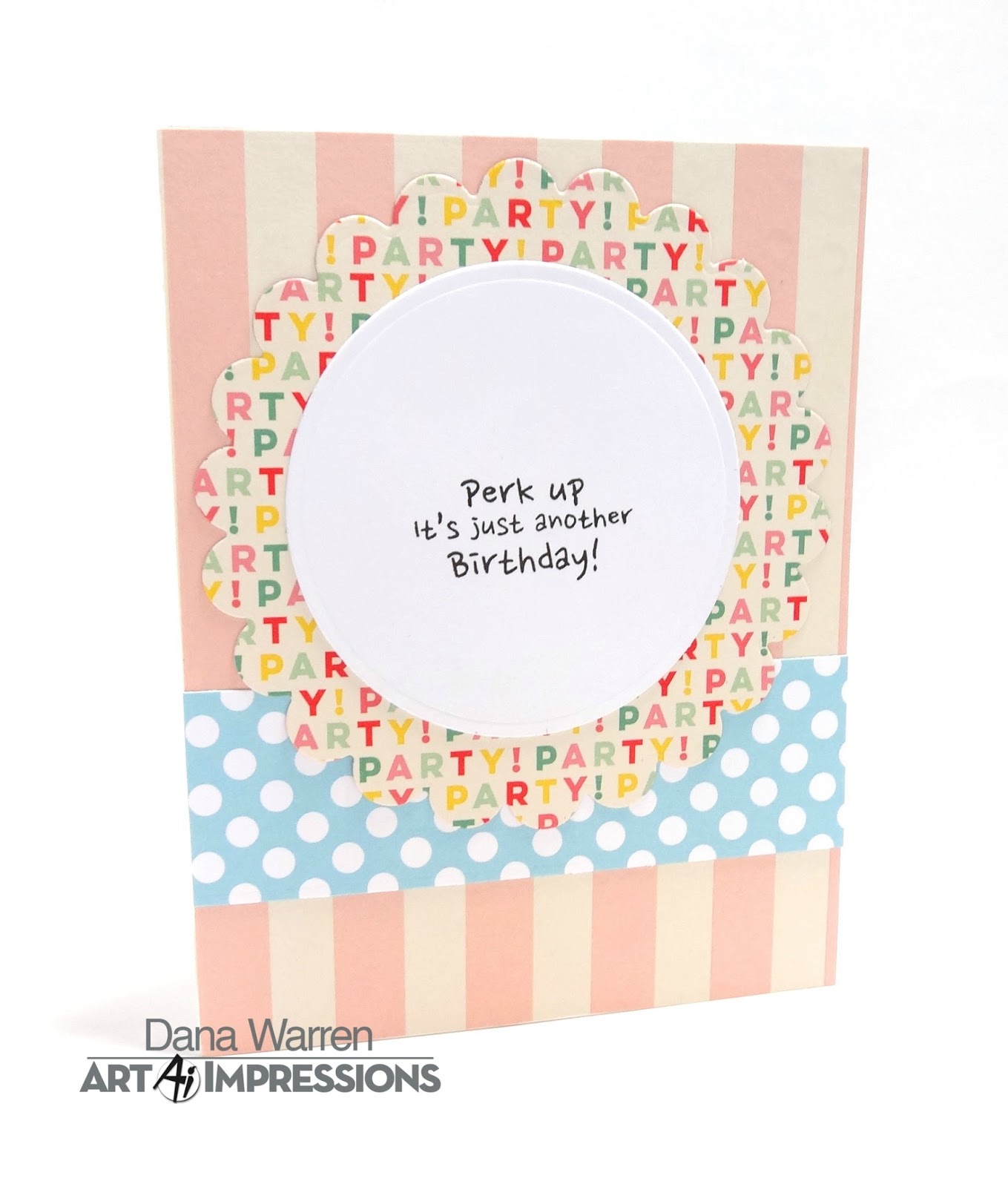 Kraft Paper Stamps: Art Impressions Challenge #208 - Dot's & Stripes