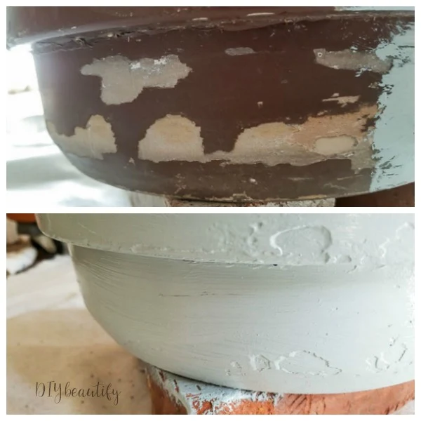 chalk painted pot before and after