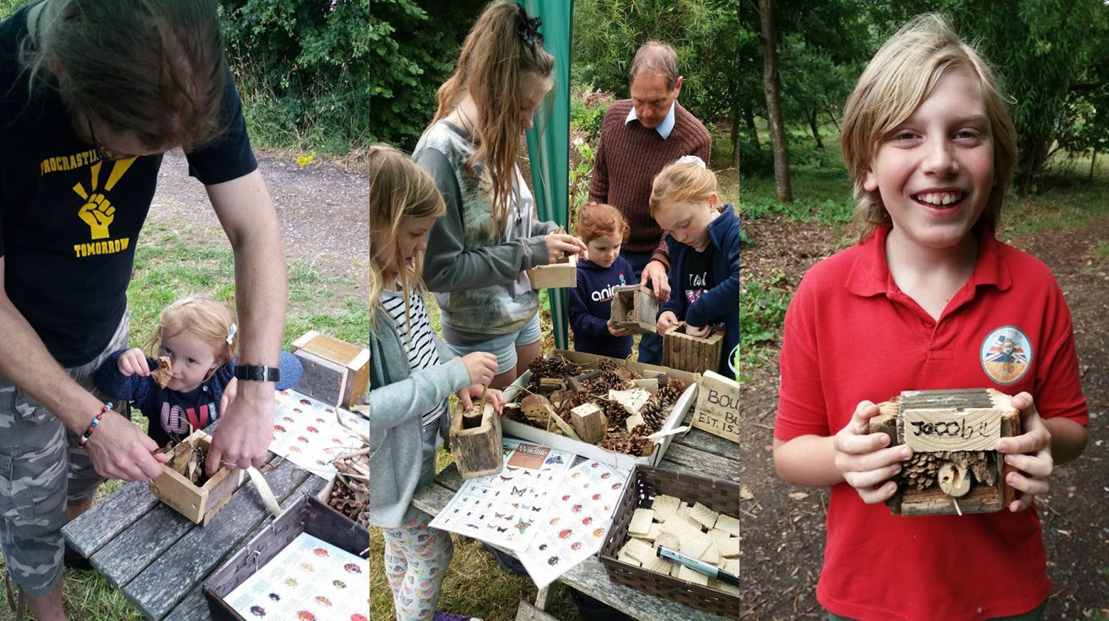 Bug Hotels being made Bug Hotels being made
