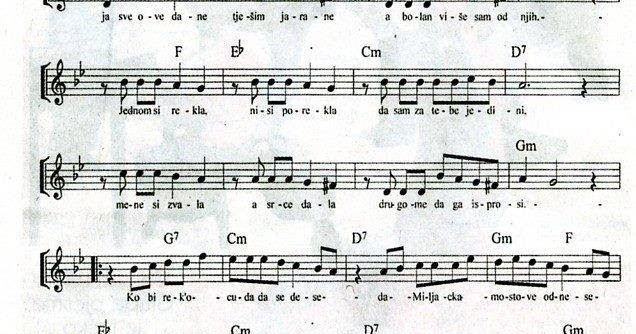 Note Domace I Strane Miljacka Note Akordi Tekst
