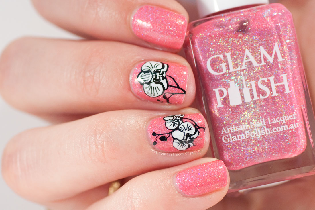 Glam Polish True Loves Kiss Orchid Stamped Nail Art