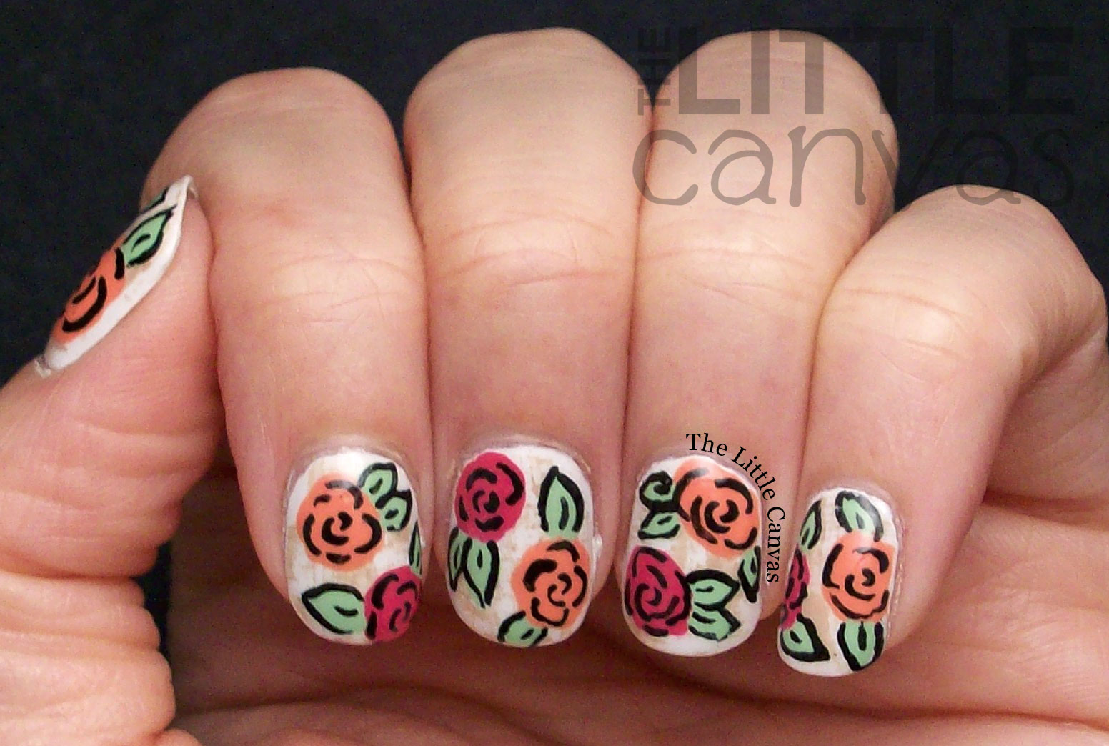 Floral nail art tutorials | Rose nail art, Floral nails, Rose nails