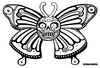 Yucca Flats, N.M.: Wenchkin's coloring pages - Skullerfly