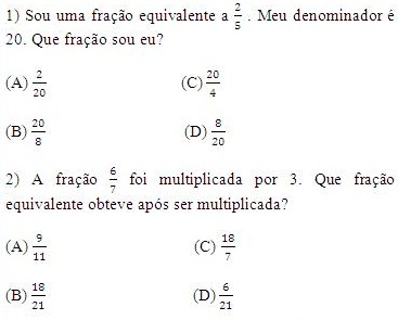 Matemática, faz parte!: Exercícios de Frações Equivalentes