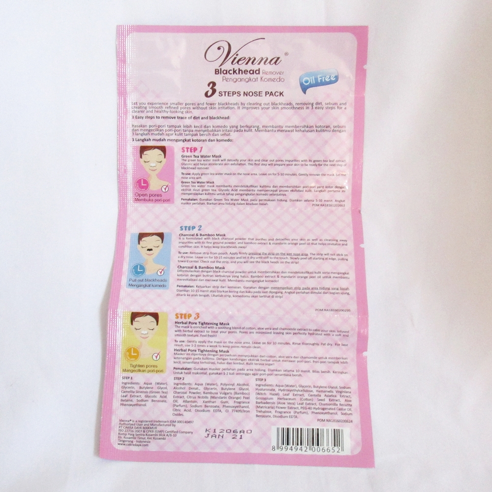 Review: Vienna 3 Steps Nose Pack Blackhead Remover - FOOTNOTE