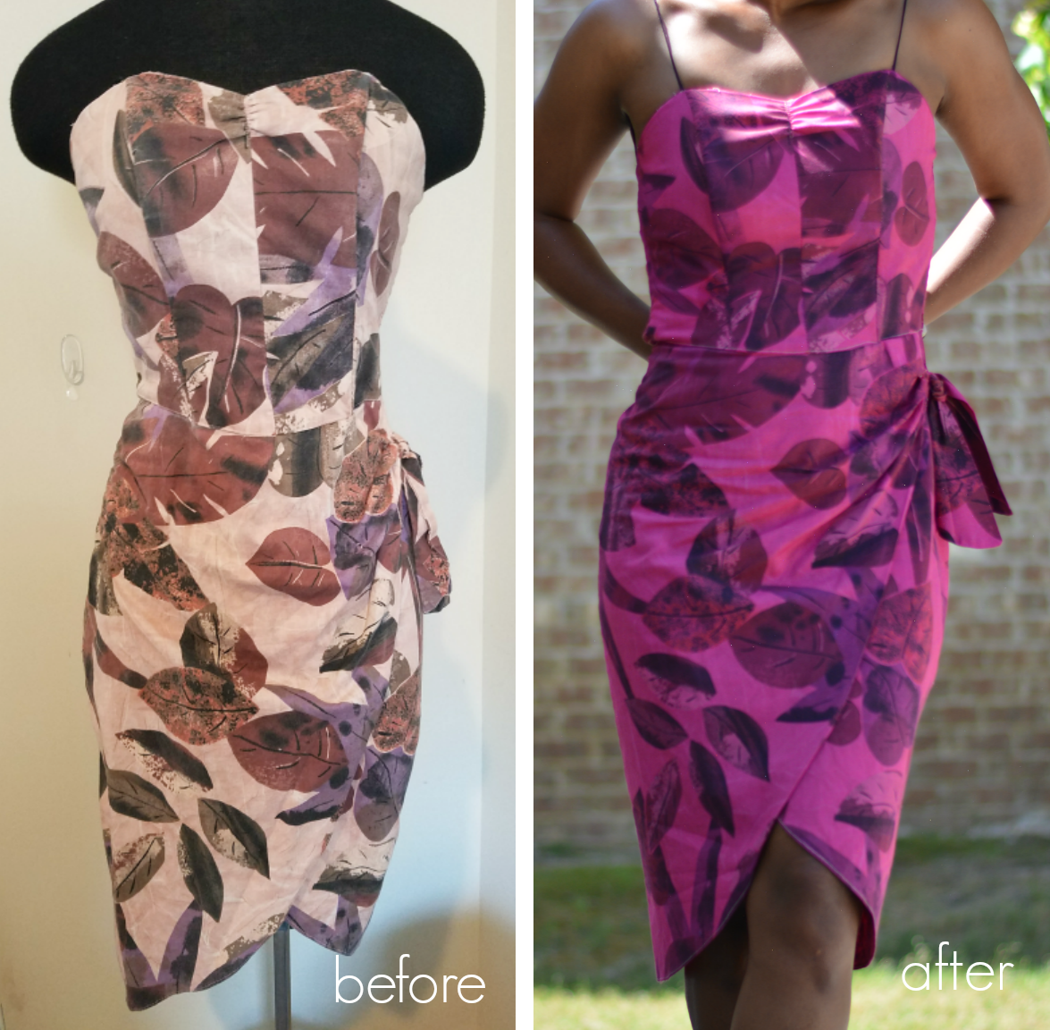 dye over floral print dress
