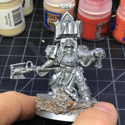 Grey Knights Librarian WIP primer coat applied.