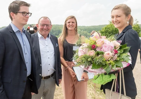 Hereditary Grand Duchess Stéphanie attended the presentation of   the LeguTec project and toured the agriculture area in Manternach, Luxembourg