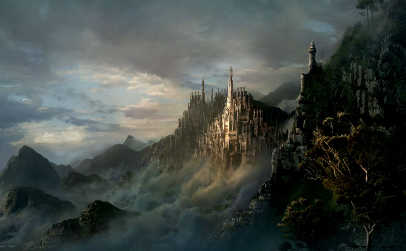 Castle in the Mountains widescreen wallpaper