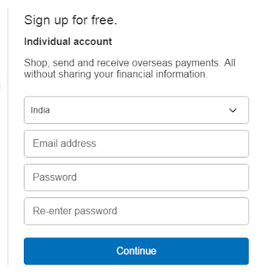 paypal signup form
