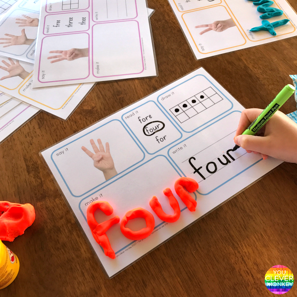 NUMBER SAY IT READ IT DRAW IT MAKE IT WRITE IT MATS | you clever monkey