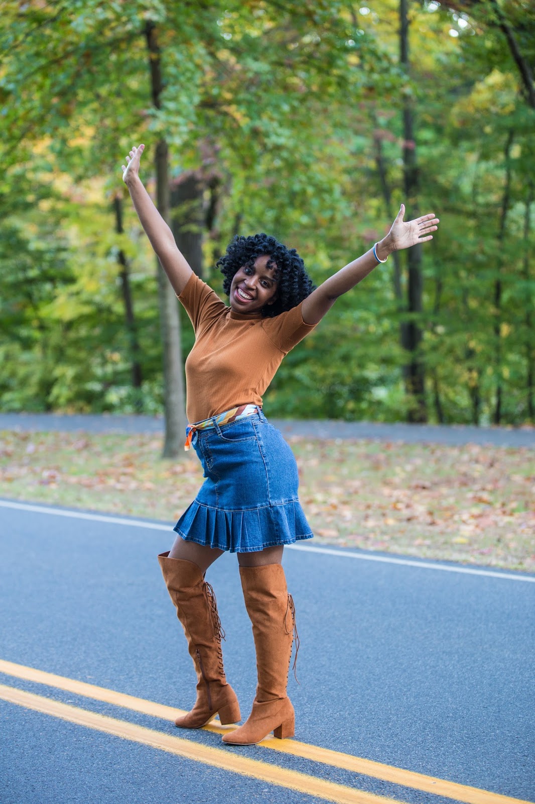 Fall Neutrals OTK Lace Up Boots and Denim