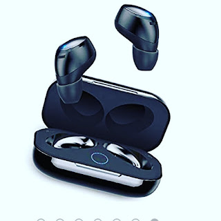 Auriculares Bluetooth In-Ear, Rock Mini Twins Estéreo Hi-Fi Manos Libres Auricular Deportivos Inalámbricos IPX5 Cancelación Ruido Micrófono Integrado con Caja de Carga para iPhone iOS Android