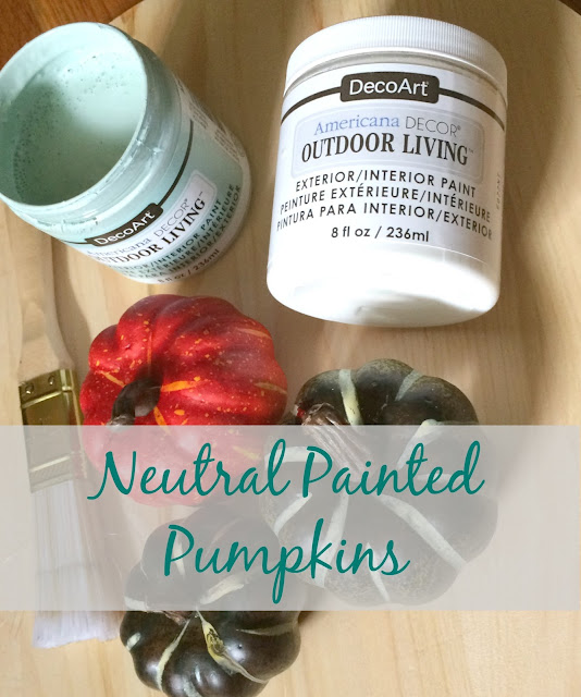 Paint your pumpkins with chalk paint for a neutral look