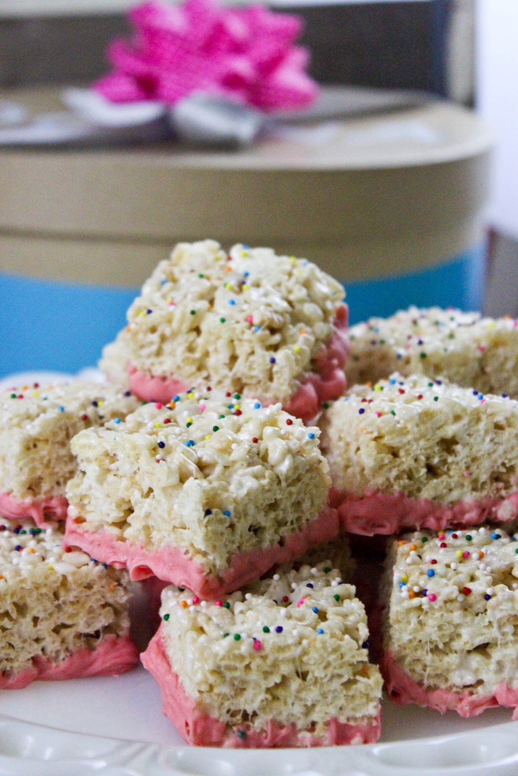 From Dahlias to Doxies: Pink Chocolate Rice Krispie Treats