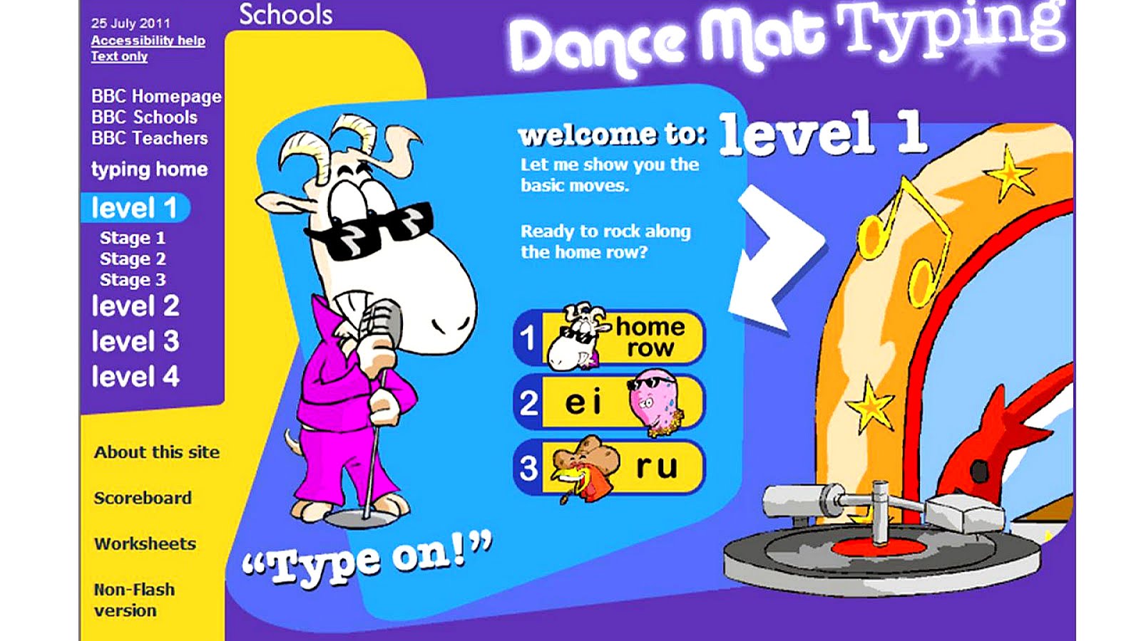Bbc School Dance Mat Typing Dance Choices