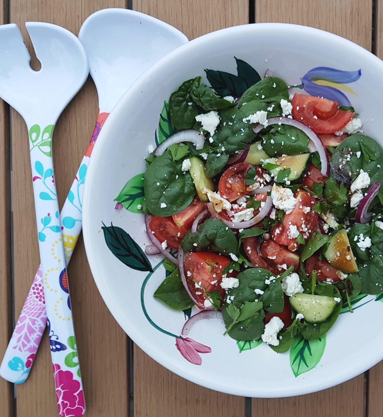 Tomato, Spinach and Goats Cheese Salad