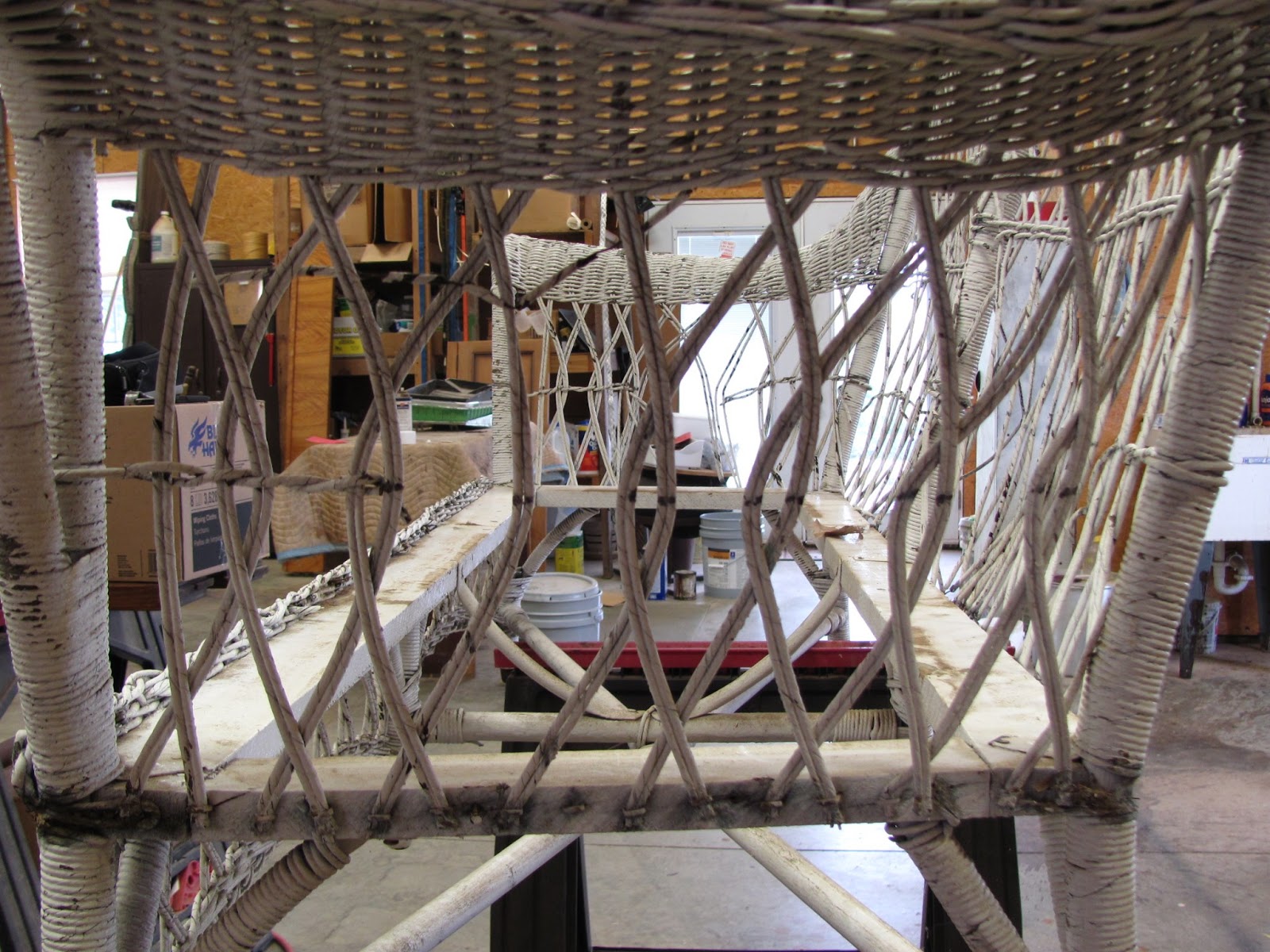 Thomas Nelson Furniture Restoration Antique Wicker/Rush Cane Sofa