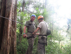 FWT gearing up, Canopy Platforms, Arenal Mundo Aventura (Brake glove on right hand)