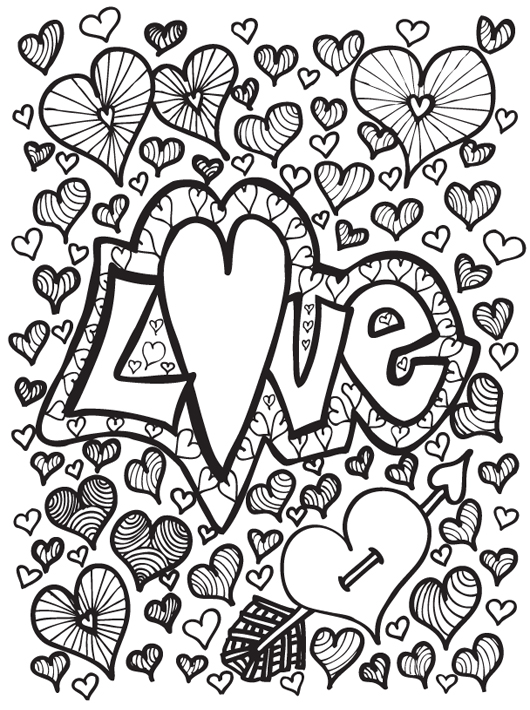 valentines abstract coloring pages - photo #9