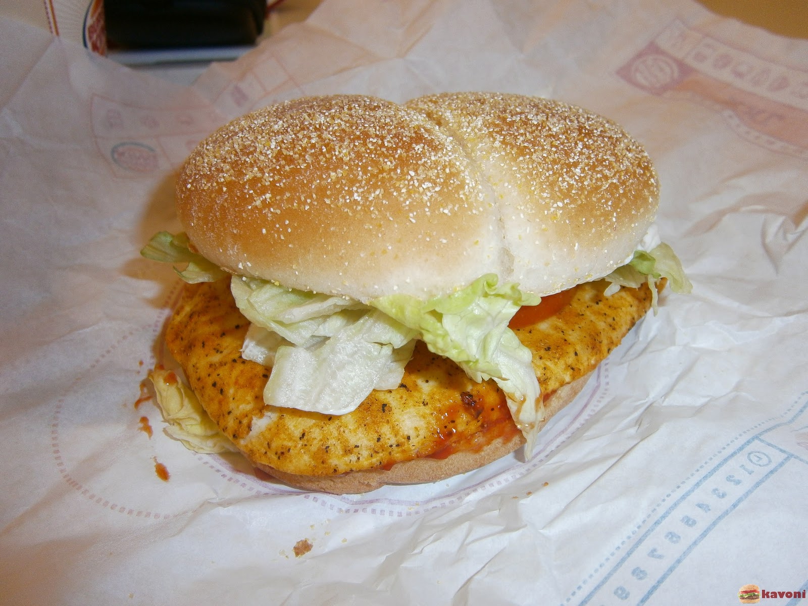 kavoniho žrádlo Spicy Grilled Chicken, Burger King