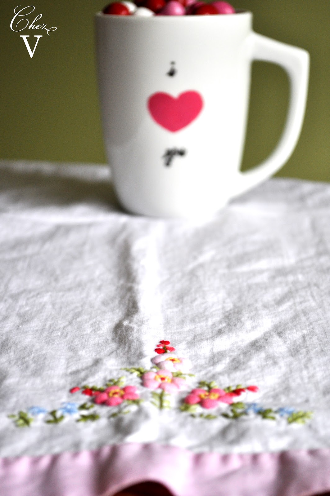 Chez V Holiday A DIY Valentine Mug, Baked Goods & Flowers