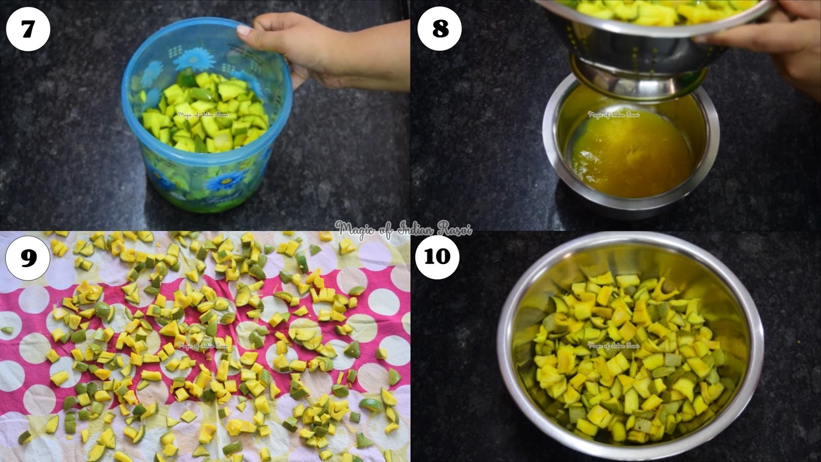 Gujarati Mango Pickle - Sambhariyu Athanu Recipe - Priya R - Magic of Indian Rasoi