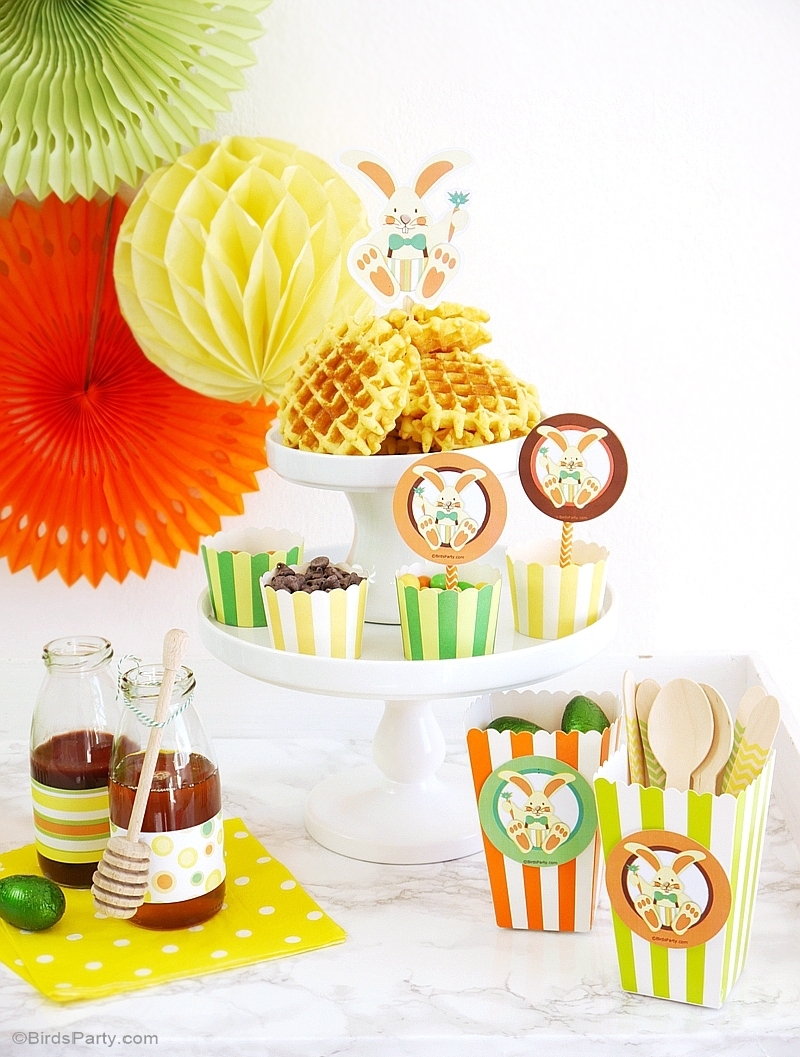 How to Set up an Easter Waffle Bar - BirdsParty.com