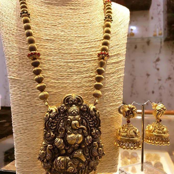 Silver Metal Ganesh and Krishna Necklaces Jewellery Designs