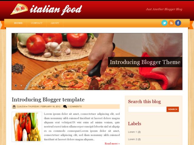 Italian Food Blogger Template