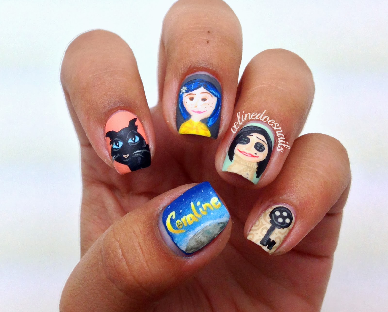 Nail Art Style: Coraline Nail Art