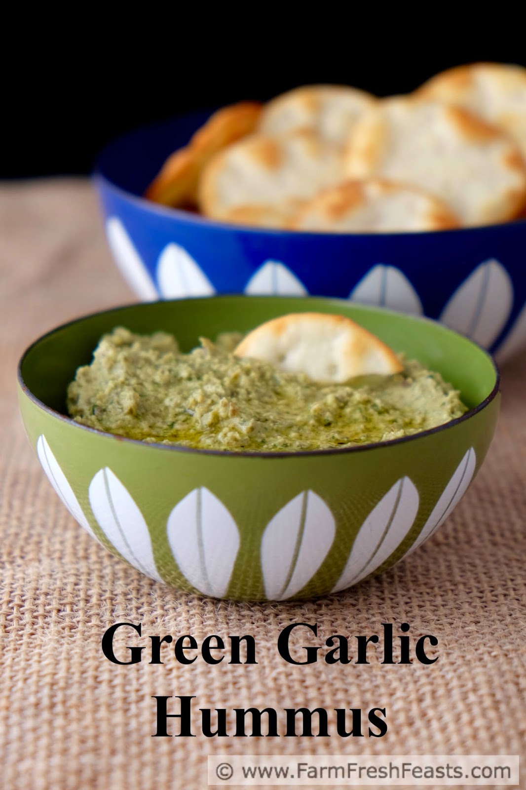 Farm Fresh Feasts Green Garlic Hummus with Green Garbanzo Beans