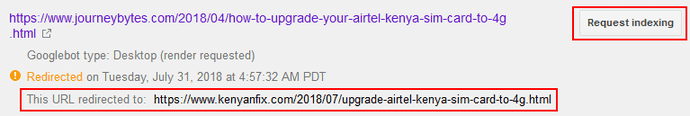 redirect result