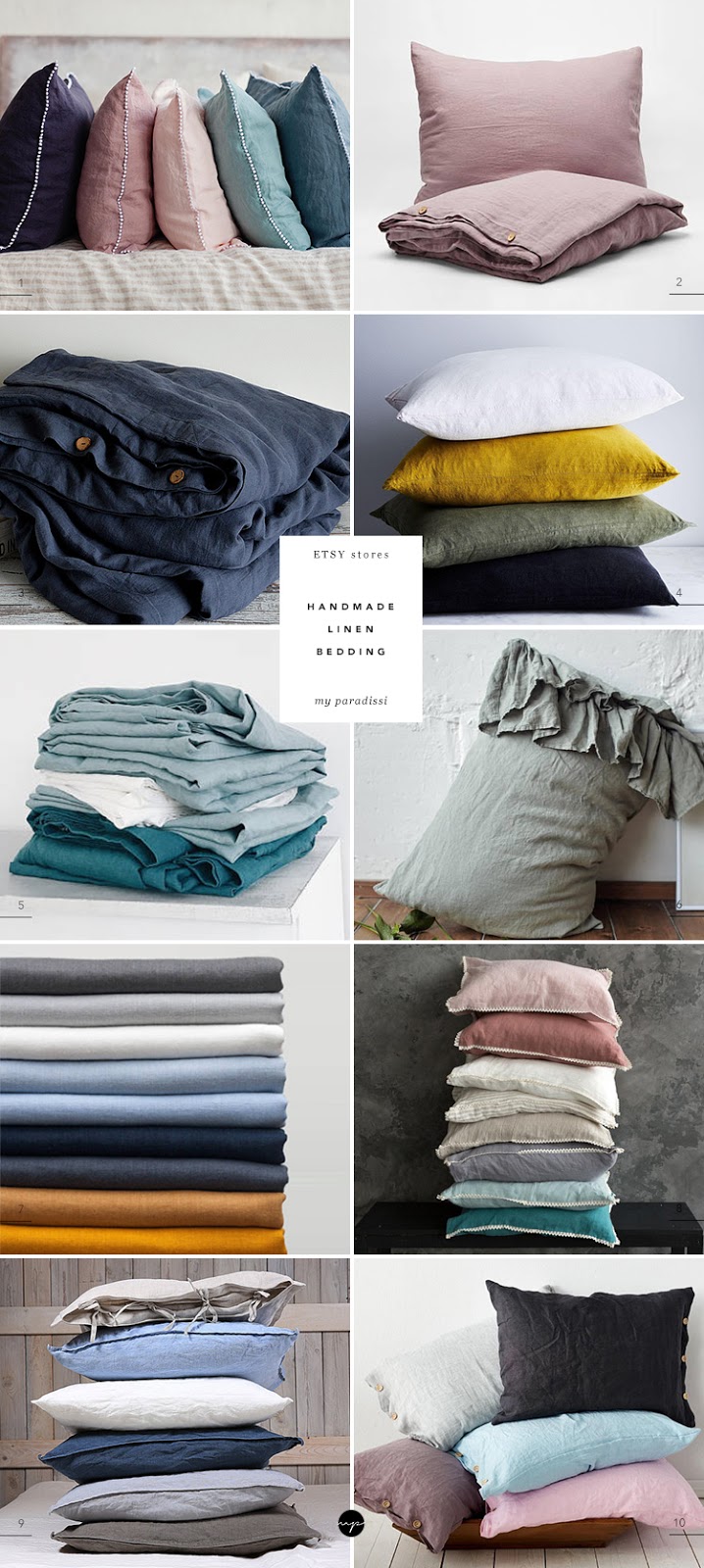 ON MY RADAR Etsy stores with handmade linen bedding My Paradissi