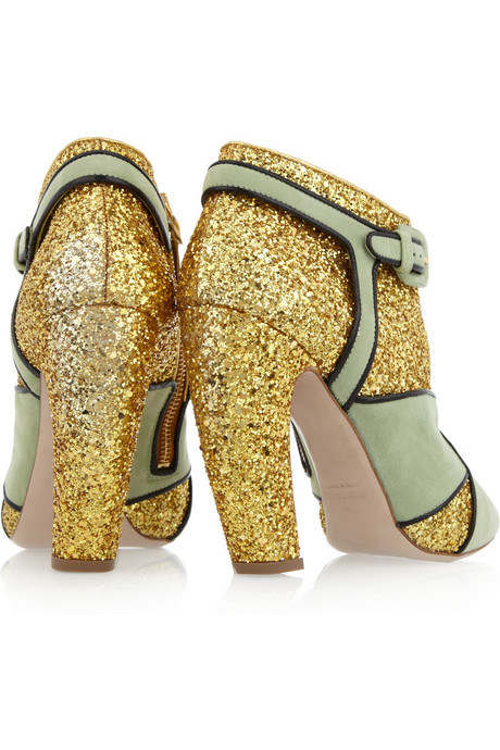 Snazzy Dollface: Shoe of the Week: MIU MIU GLITTER BOOTS