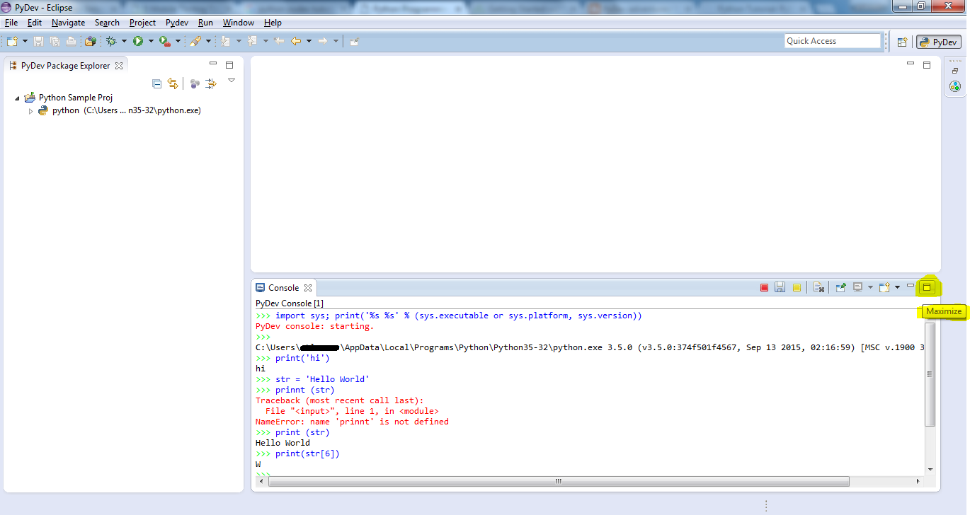 Eclipse IDE Python Interpreter in Eclipse IDE Console Automation Home