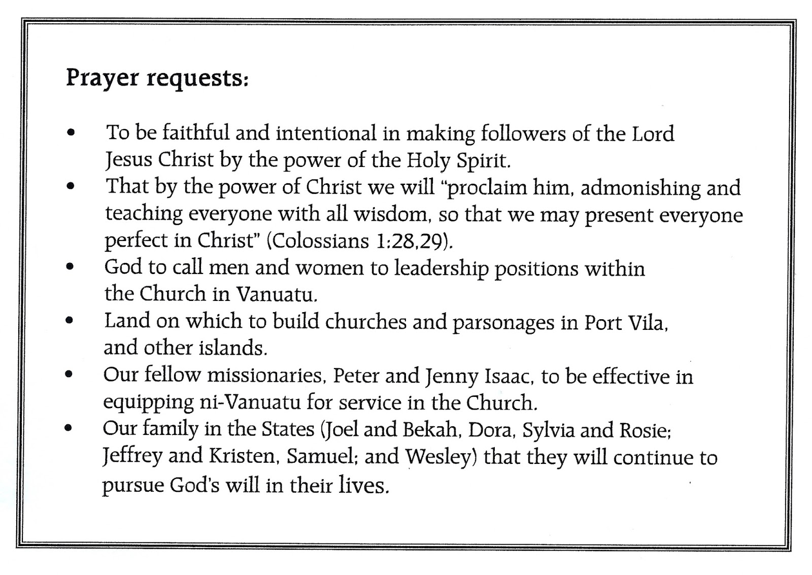 Potters in Vanuatu Our Prayer Card