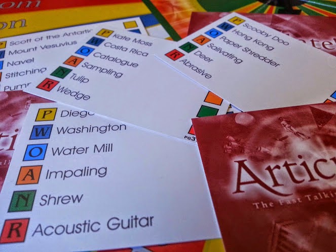 Articulate board game review card examples