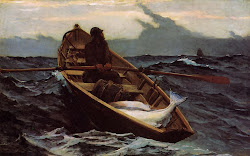 homer winslow fog warning paintings american 1885 painting boat storm sea fisherman watercolor boats artist fishing maine dory oil painters