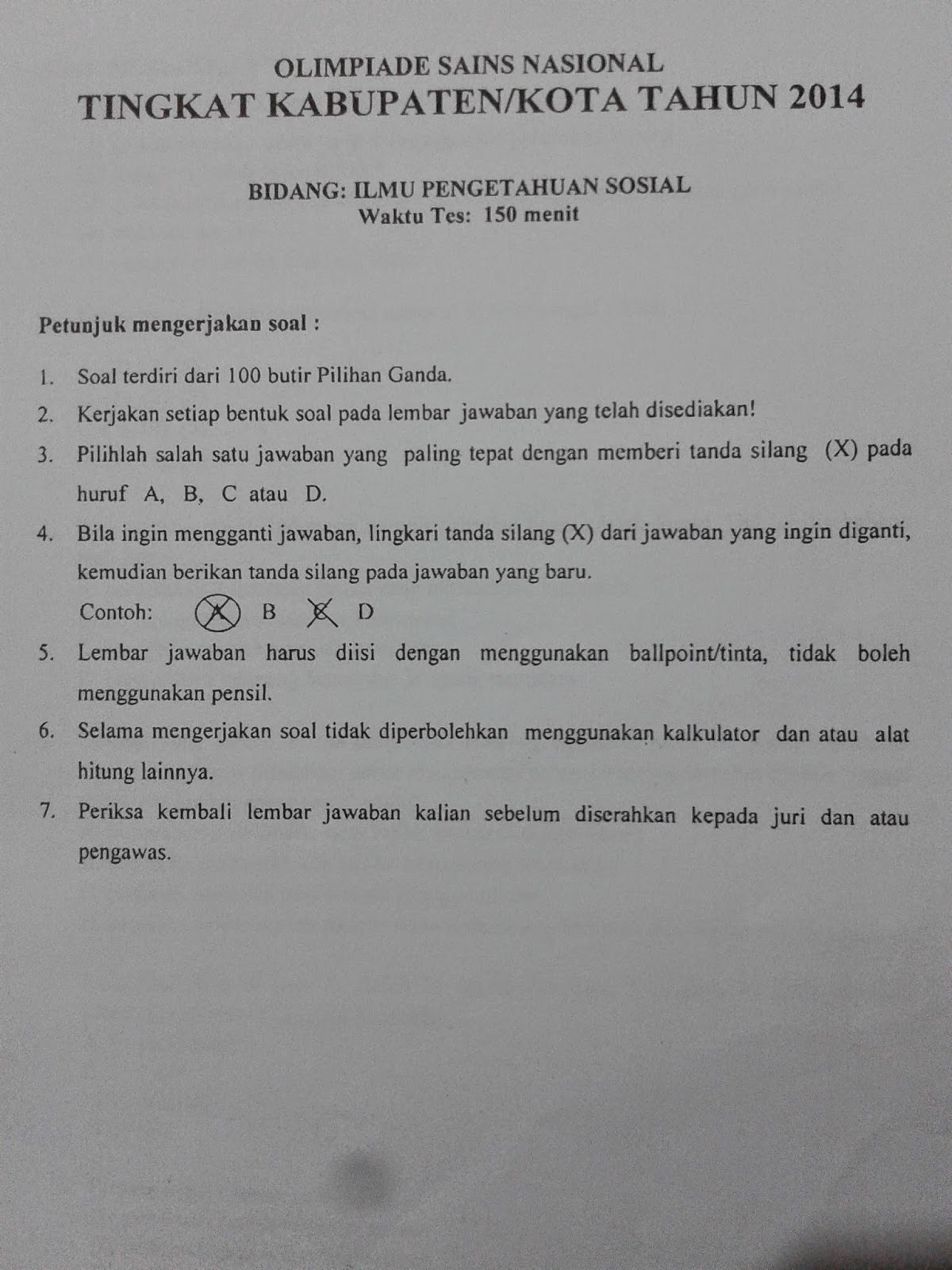 Soal Osn Ips Smp 2018 Dunia Sekolah Id