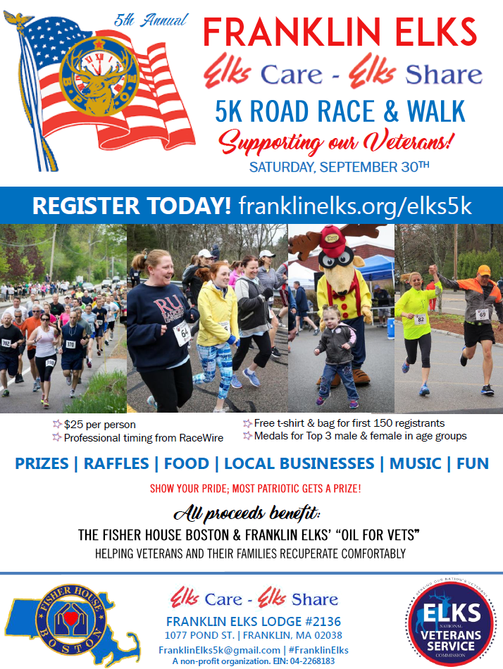 Franklin Matters: Elks Care, Elks Share 5K Race and Walk - Sep 30