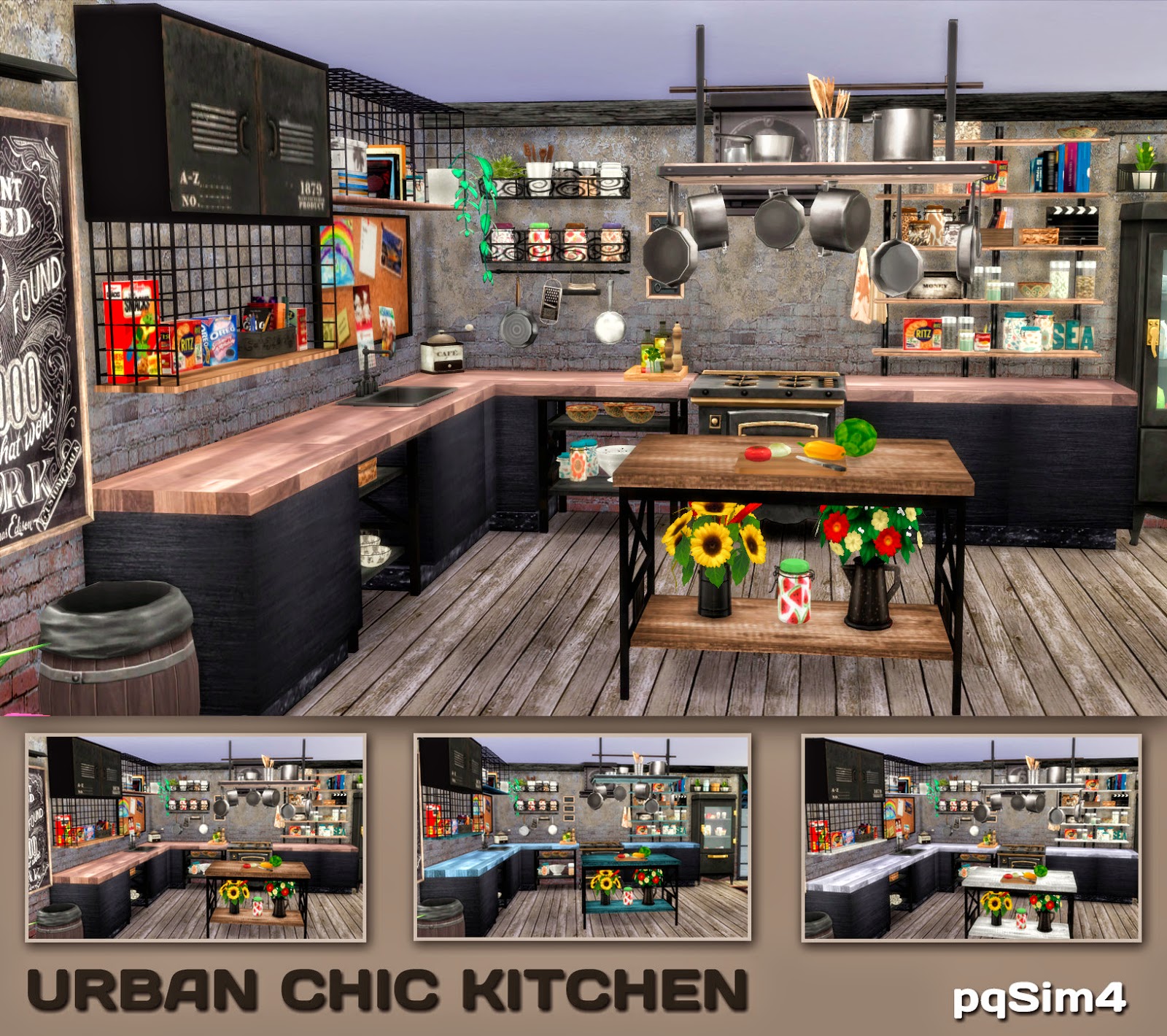 Urban Chic Kitchen. Sims 4 Custom Content.