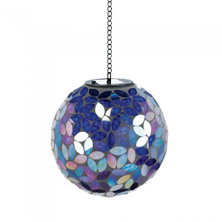 Shades of Blue Solar Mosaic Ball - Giftspiration
