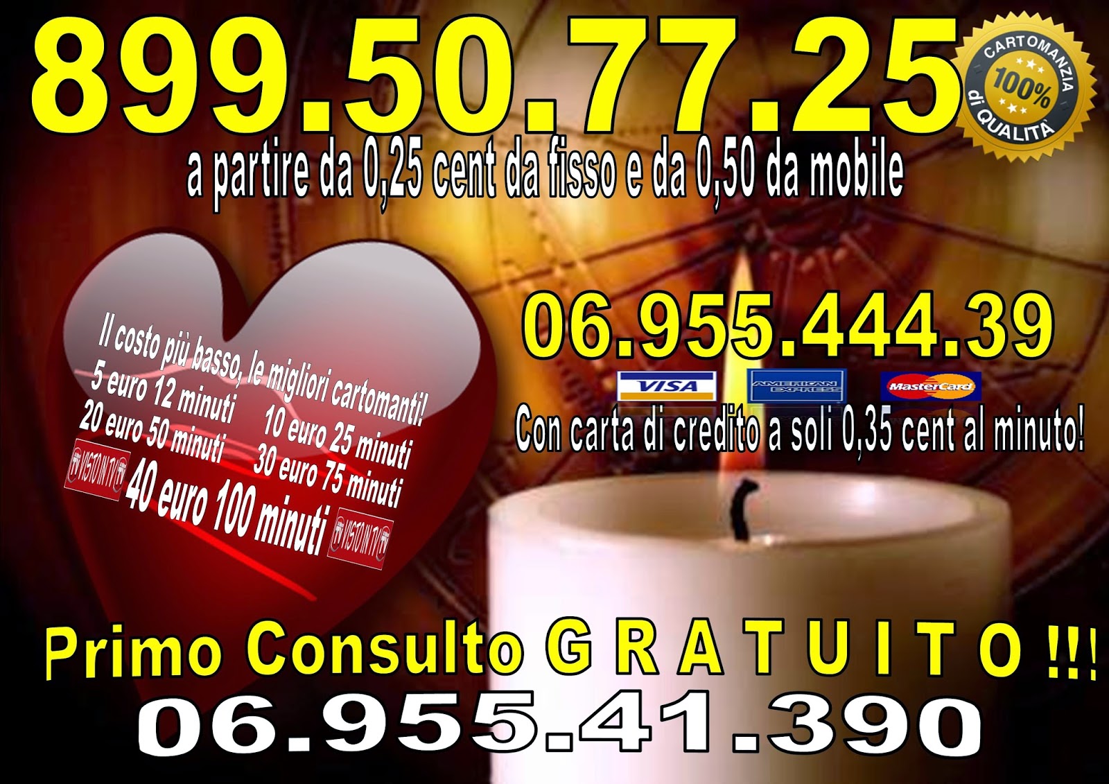 Primo Consulto Gratis 10 Minuti PRIMO CONSULTO GRATIS 06.955.41.390: CARTOMANZIA PRIMO CONSULTO