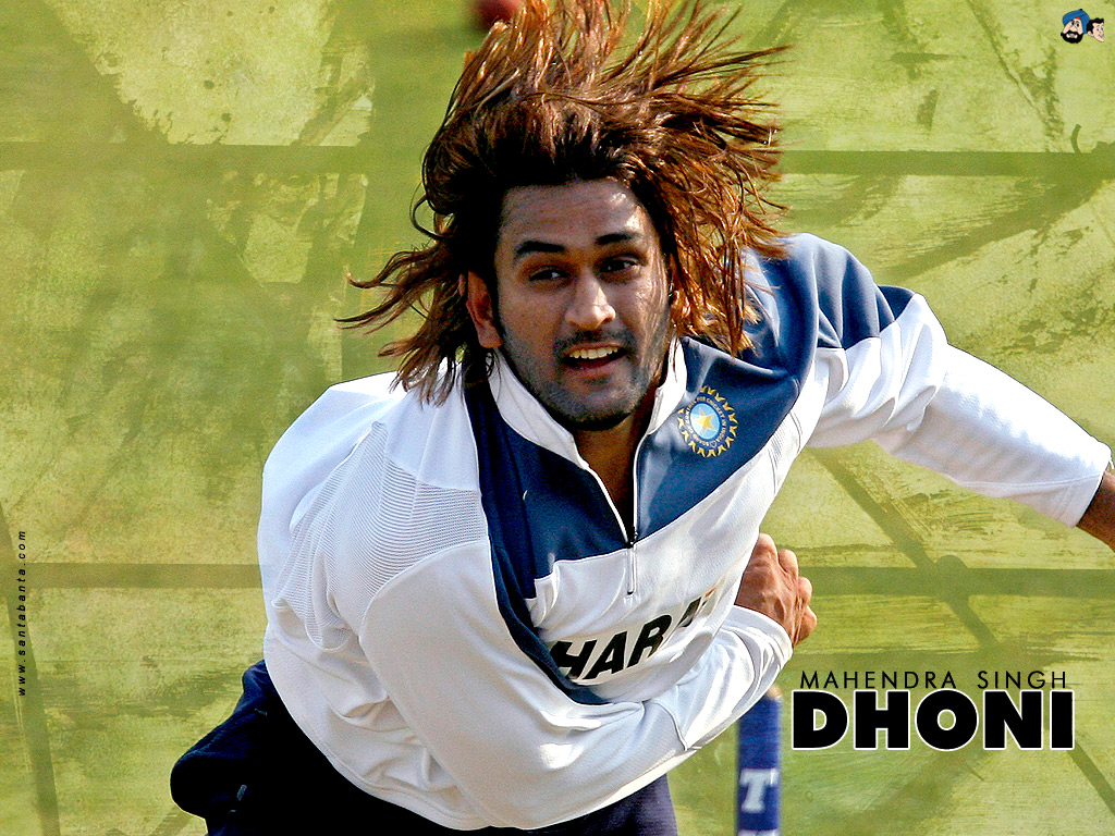 Mahendra Singh Dhoni With Long Hairstyle Best Hairstyles