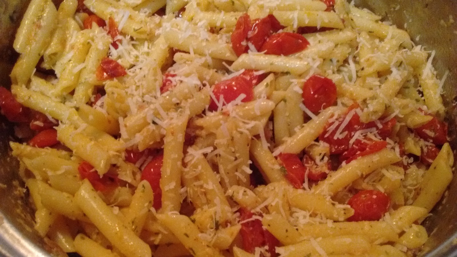 Kara's Family Eats Pasta with Roasted Grape Tomatoes and Garlic