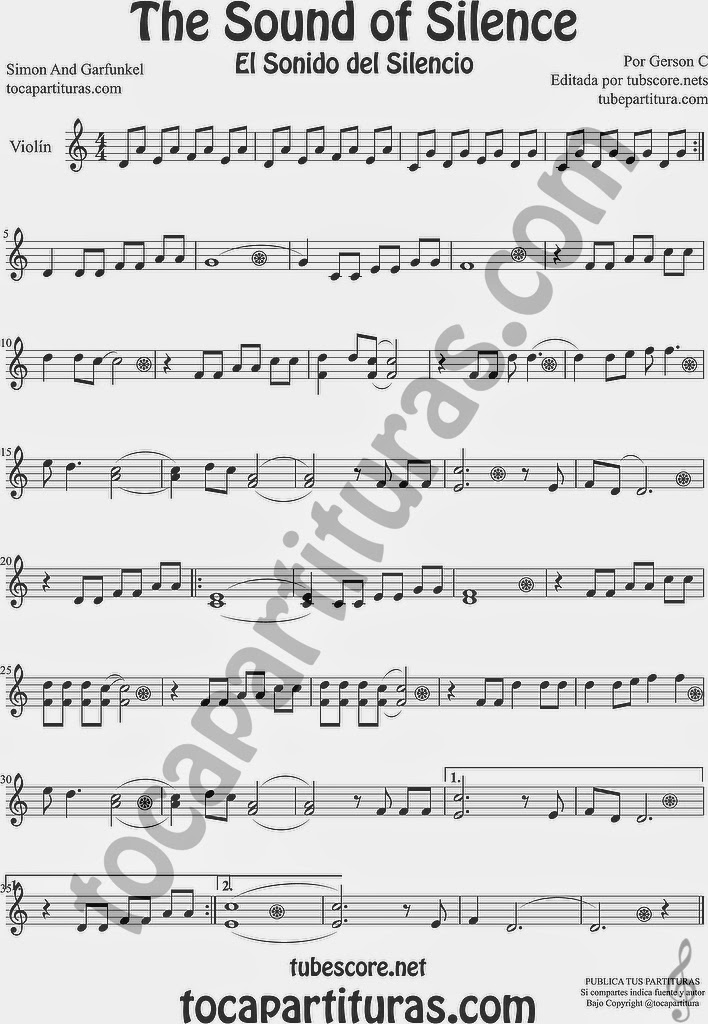  The Sound of Silence Partitura de Saxofón Alto y Sax Barítono El Sonido del Silencio Sheet Music for Alto and Baritone Saxophone Music Scores The Sound of Silence Partitura de Violín Sheet Music for Violin Music Scores Music Scores El Sonido del Silencio