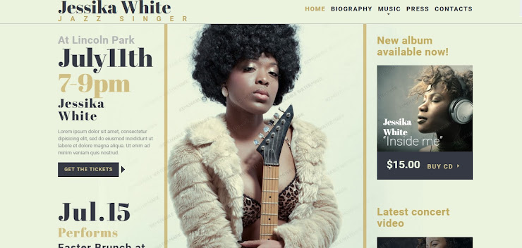 Plantilla Web Responsive para Sitio de Cantante