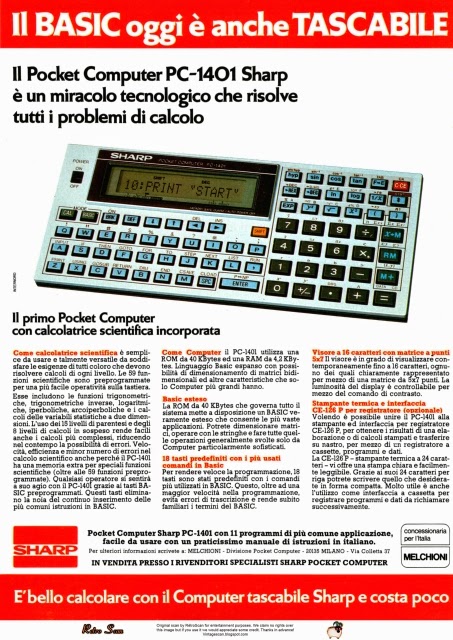 Rétro Scan Sharp PC1401 (1984)